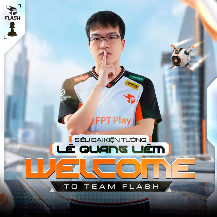 Team Flash với 3 mũi nhọn tại Esports World Cup 2026: AOVxHOK, PUBG Mobile và Cờ Vua