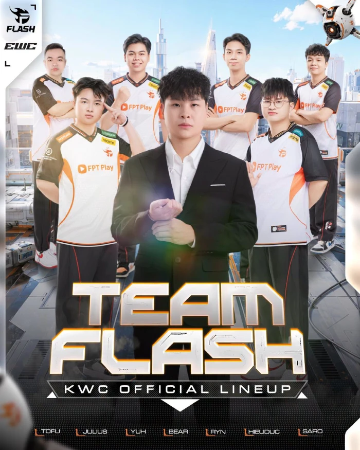 Team Flash với 3 mũi nhọn tại Esports World Cup 2026: AOVxHOK, PUBG Mobile và Cờ Vua