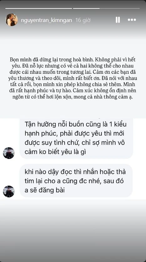 BirdLB và Kim Ngân chia tay: "Phải được yêu thì mới được suy tình"