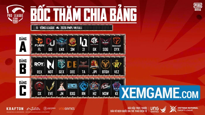 Chi tiết giải đấu PMPL VN Fall - vô địch quốc gia bộ môn PUBG Mobile