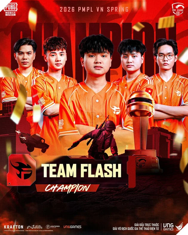 Đội Tuyển Team Flash Vô Địch 2026 PMPL VN Spring Đội Tuyển Team Flash Vô Địch 2026 PMPL VN Spring