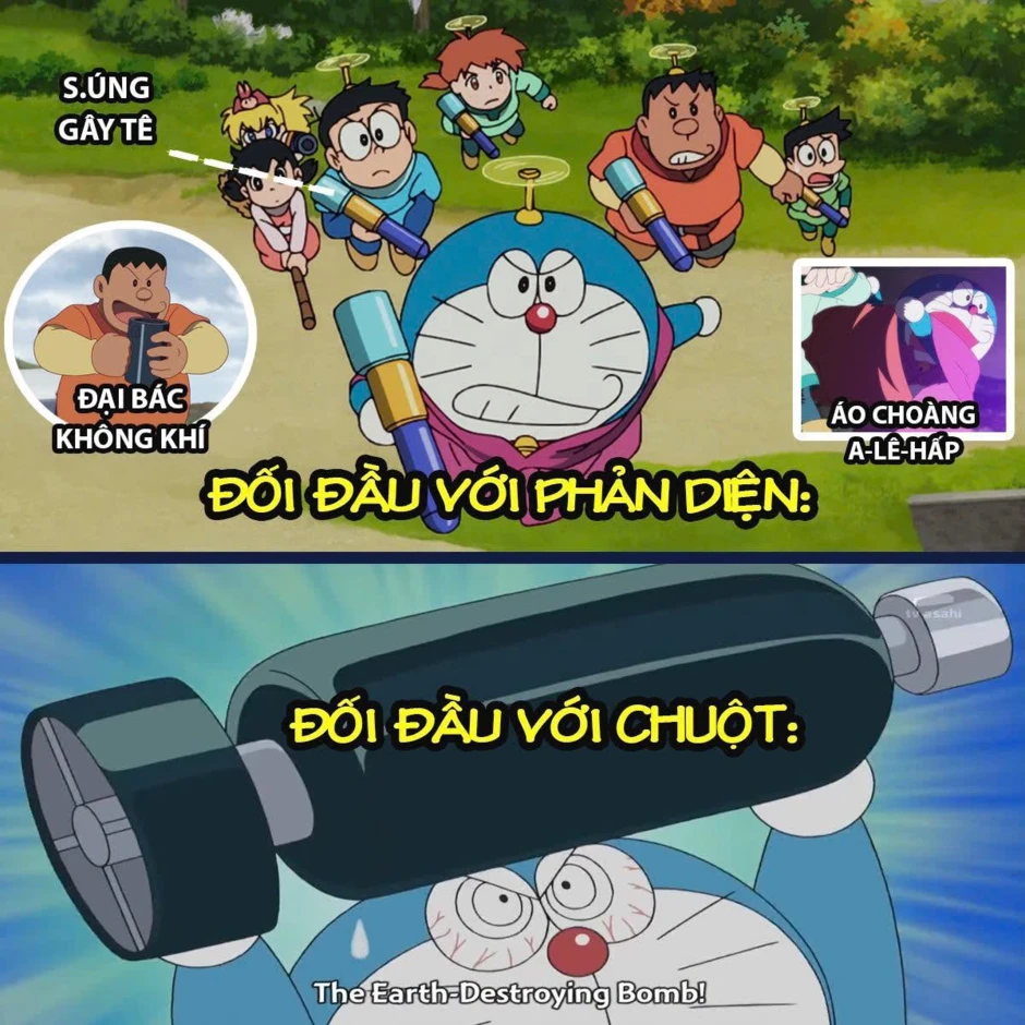 Hé lộ lý do Doraemon luôn dùng "hàng nhẹ" đối phó phản diện nhưng với chuột thì ngược lại hoàn toàn