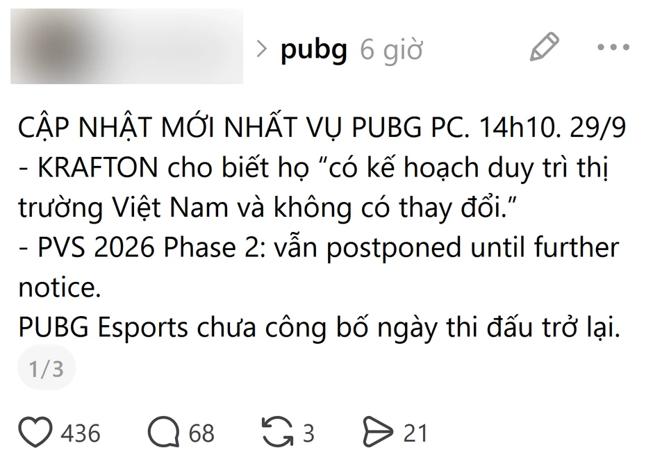 Nghi vấn Krafton và PUBG định "quay xe" với thị trường Việt Nam nhưng "không phải muốn là được" Nghi vấn Krafton và PUBG định "quay xe" với thị trường Việt Nam nhưng "không phải muốn là được"
