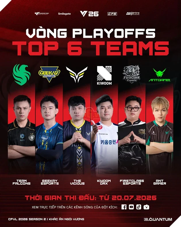 Playoffs CFVL 2026 Mùa 2: Top 6 Chính Thức Lộ Diện, Cuộc Chiến Cuối Cùng Bắt Đầu Tại Nhà Thi Đấu Tây Hồ