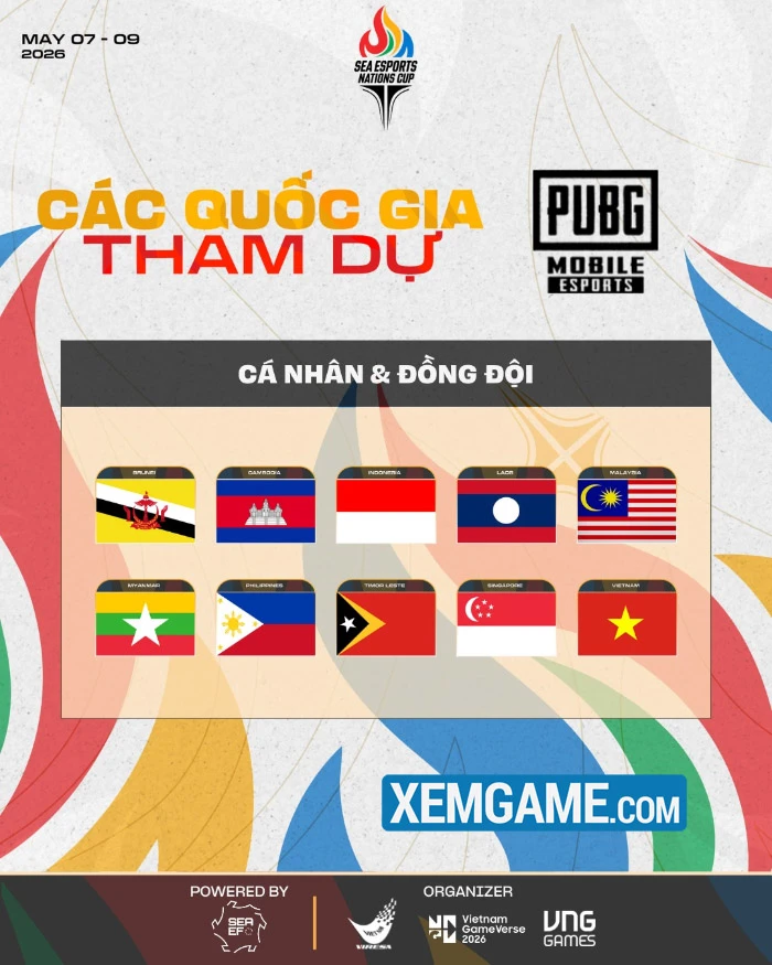 PUBG Mobile sẽ là bộ môn khai màn giải đấu Esports Nations Cup 2026 PUBG Mobile sẽ là bộ môn khai màn giải đấu Esports Nations Cup 2026