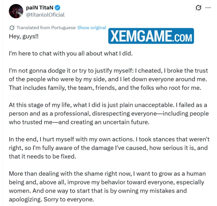 TitaN – Xạ Thủ kỳ cựu CBLOL đối mặt cáo buộc nghiêm trọng, tin tức esports mới nhất TitaN – Xạ Thủ kỳ cựu CBLOL đối mặt cáo buộc nghiêm trọng, tin tức esports mới nhất