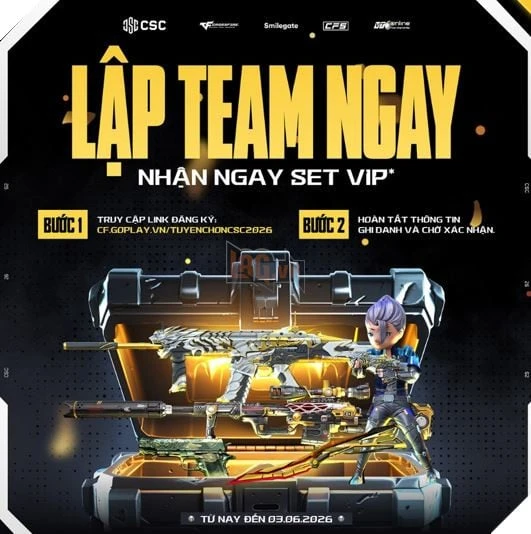Vòng tuyển chọn CSC 2026 Season 2 chính thức lộ diện những khúc khuỷu đầu tiên – Đăng ký ngay, nhận trọn bộ vũ khí VIP miễn phí!