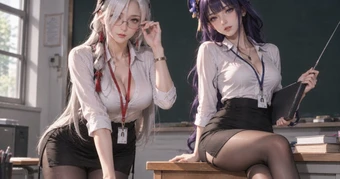 Cộng đồng mạng chia sẻ trend biến các hot girl game và anime thành “cô giáo”