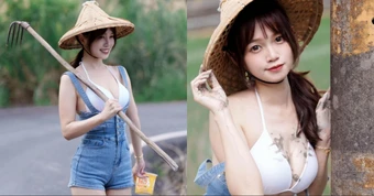 Mặc trang phục gợi cảm xuống đồng làm ruộng, hot girl mạng nhận chỉ trích nặng nề, vẫn được CĐM quan tâm đặc biệt