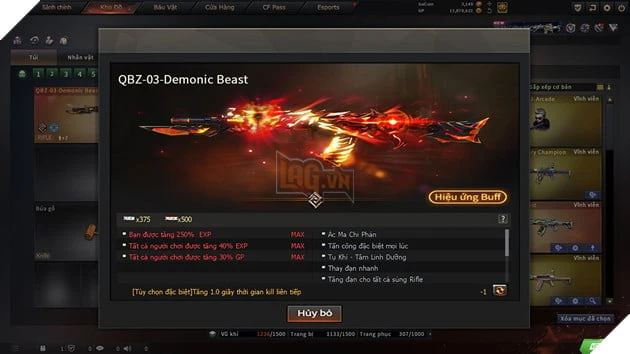 Săn Siêu Phẩm QBZ-03 Knife Demonic Beast Với Kho Báu Hoàng Gia Sapphire Mới Của Crossfire