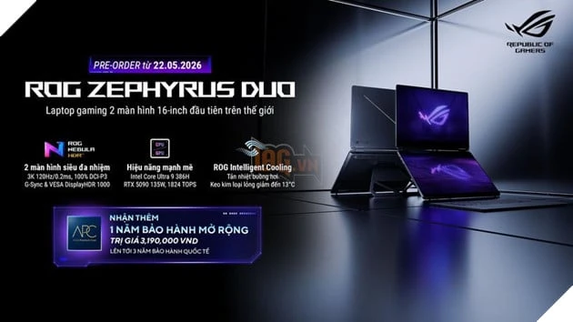 ASUS ROG mở đặt trước ROG Zephyrus Duo – Laptop gaming hai màn hình 16-inch đầu tiên trên thế giới