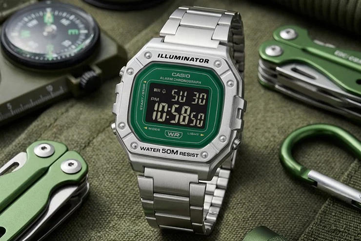 Casio giới thiệu đồng hồ số W218HD-3AV giá rẻ với mặt xanh lạ và thời lượng pin lên tới 7 năm