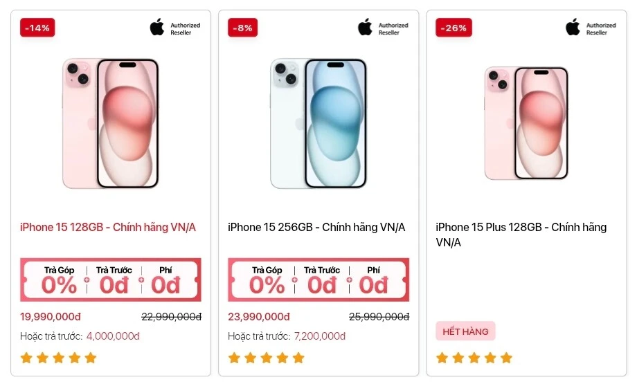 Giá iPhone 15 tháng 10: Giảm thêm tới 1,5 triệu đồng, màu hồng nữ tính sẵn hàng Giá iPhone 15 tháng 10: Giảm thêm tới 1,5 triệu đồng, màu hồng nữ tính sẵn hàng