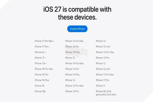 iOS 27 tiếp tục hỗ trợ iPhone 11, kéo dài tuổi thọ cho dòng máy 7 năm tuổi