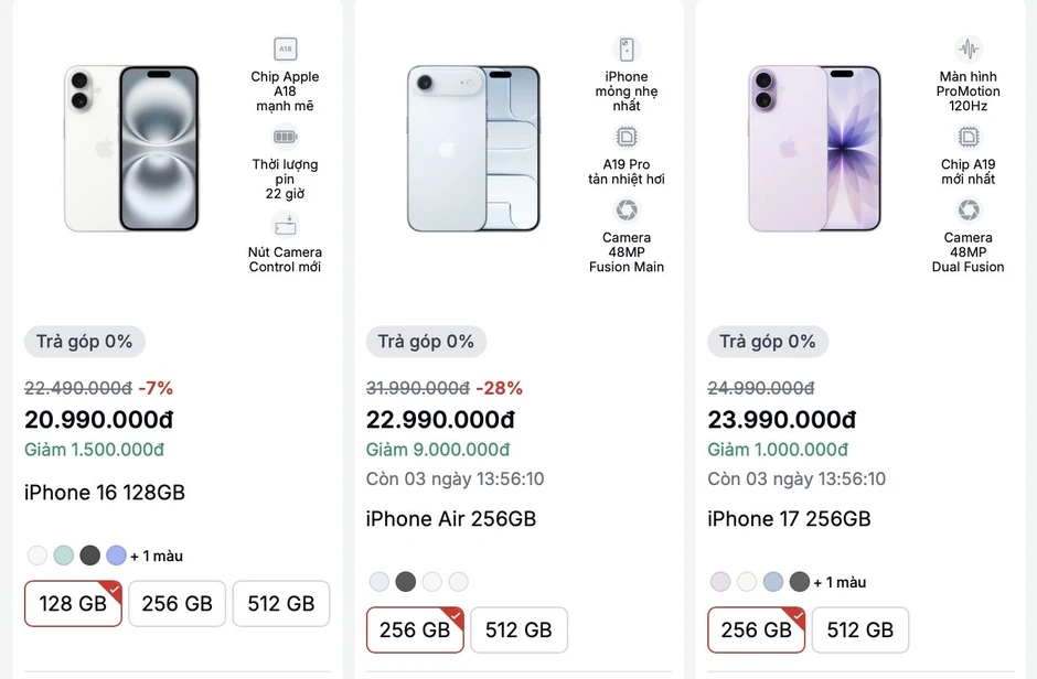 iPhone 13, iPhone 14 và loạt MacBook Air biến mất khỏi kệ hàng tại Việt Nam