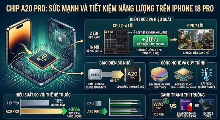 iPhone 18 Pro chuẩn bị có “quái vật” A20 Pro mạnh chưa từng thấy iPhone 18 Pro chuẩn bị có “quái vật” A20 Pro mạnh chưa từng thấy
