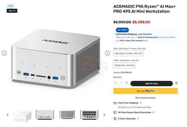 Minisforum ra mắt PC AI 192GB RAM, Ryzen AI Max+ PRO 495 giá 7.399 USD