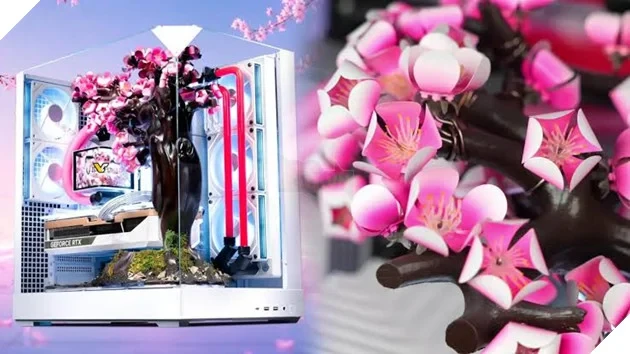 PC RTX 5080 giá hơn 14.000 USD gây chú ý với 70 bông hoa anh đào biết "nở" theo nhiệt độ