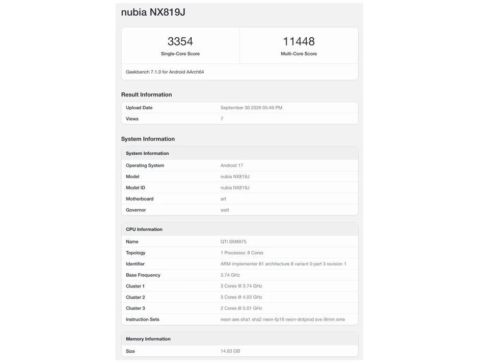 RedMagic 12 Pro+ lộ điểm Geekbench với chip mới và RAM 16GB RedMagic 12 Pro+ lộ điểm Geekbench với chip mới và RAM 16GB