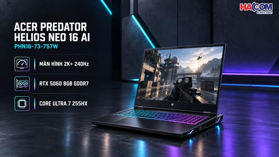 RTX 5060 trên laptop Acer: Khi gaming 2K và tần số quét cao dễ tiếp cận hơn