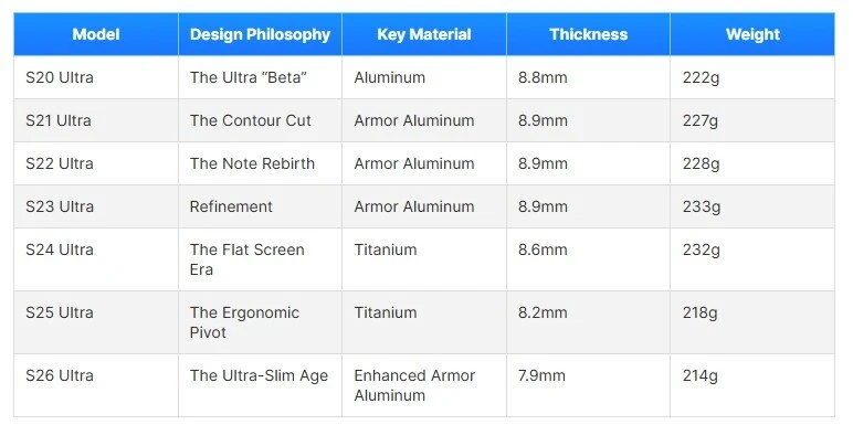 Sau 7 năm, thế hệ Galaxy Ultra đã cải tiến như thế nào?