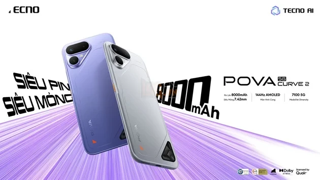 TECNO POVA CURVE 2 5G “SIÊU PIN SIÊU MỎNG 8000mAh” CHÍNH THỨC RA MẮT TẠI VIỆT NAM TECNO POVA CURVE 2 5G “SIÊU PIN SIÊU MỎNG 8000mAh” CHÍNH THỨC RA MẮT TẠI VIỆT NAM