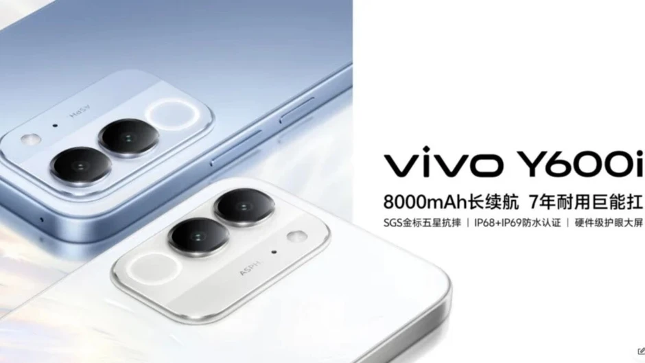 Vivo Y600i ra mắt: Pin 8.000 mAh, màn 120Hz cùng IP69 siêu bền bỉ