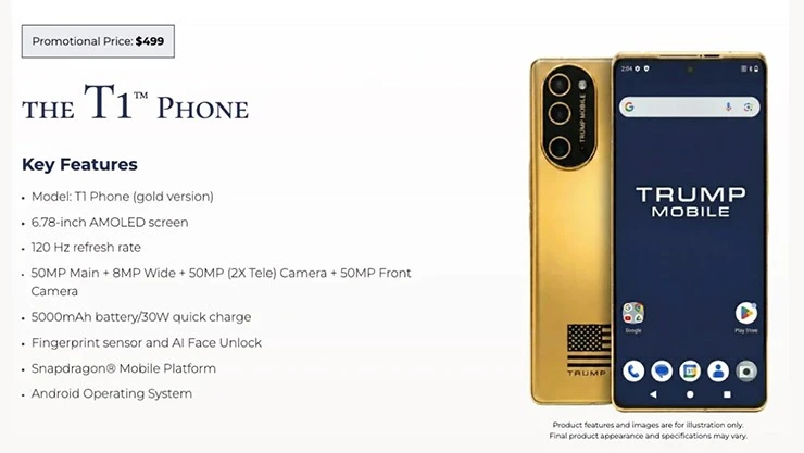 Website Trump Mobile “lột xác”, T1 Phone sắp đến tay người dùng?