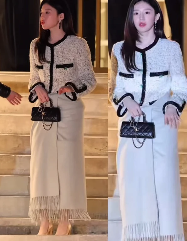 Clip Go Youn Jung quấn chăn rời khỏi show Chanel tại Paris Fashion Week