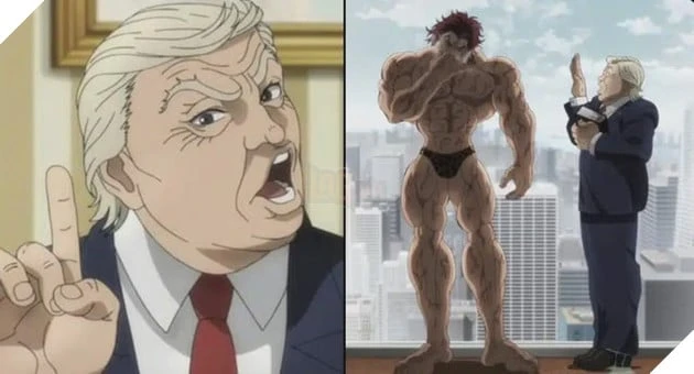 "Dở khóc dở cười" làng Anime: Nhân vật giống Donald Trump hoảng sợ đến mức "dấm đài" trước sức mạnh của Yujiro Hanma