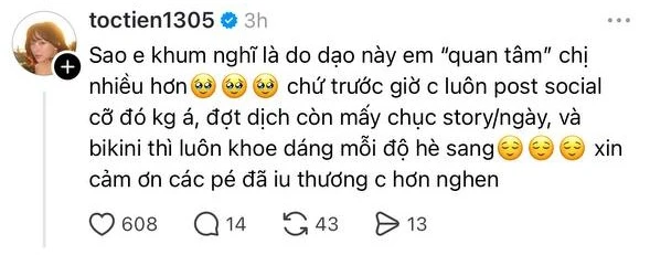 "Tóc Tiên ổn hay cố tỏ ra là mình ổn?" "Tóc Tiên ổn hay cố tỏ ra là mình ổn?"