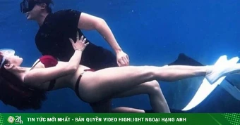 Ảnh sao 8/6: Diệp Lâm Anh quấn quýt bạn trai dưới đáy biển