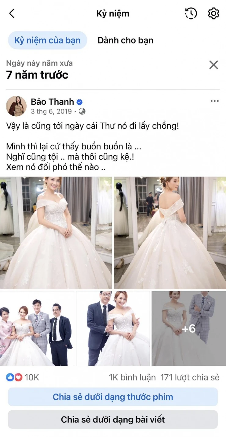 Bảo Thanh đăng ảnh cưới sau 7 năm Về nhà đi con, nhắn nhủ Thư xính lao gây xúc động