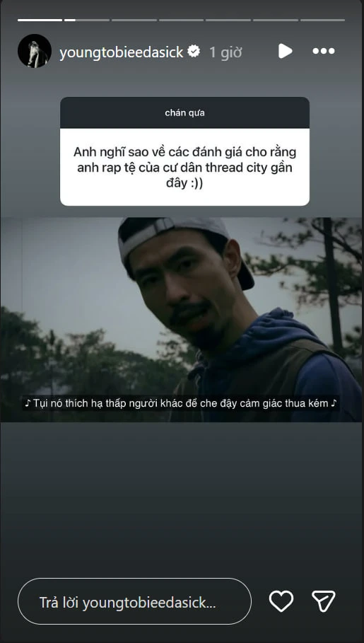 Bị chê rap dở, nam rapper hát hay nhất Vbiz mượn lời Đen Vâu đáp trả Bị chê rap dở, nam rapper hát hay nhất Vbiz mượn lời Đen Vâu đáp trả