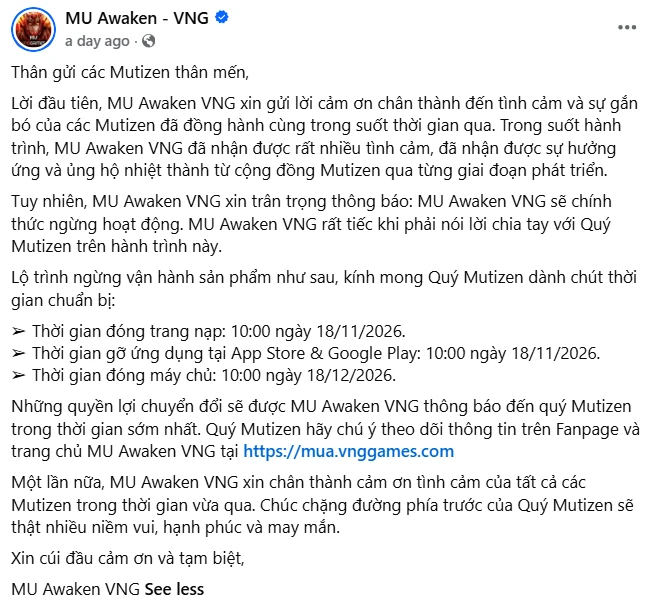 Bom tấn nhà VNG bất ngờ bị khai tử sau gần 1 thập kỷ mà không rõ lý do?