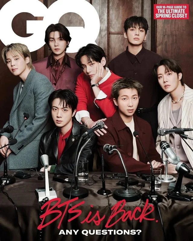 Màn comeback của BTS hậu xuất ngũ được quảng bá tầm cỡ quốc gia (ảnh: GQ)