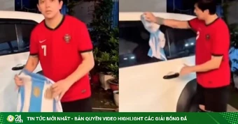 Ca sĩ Tim hứng chỉ trích dữ dội khi dùng áo của đội tuyển Argentina để lau xe