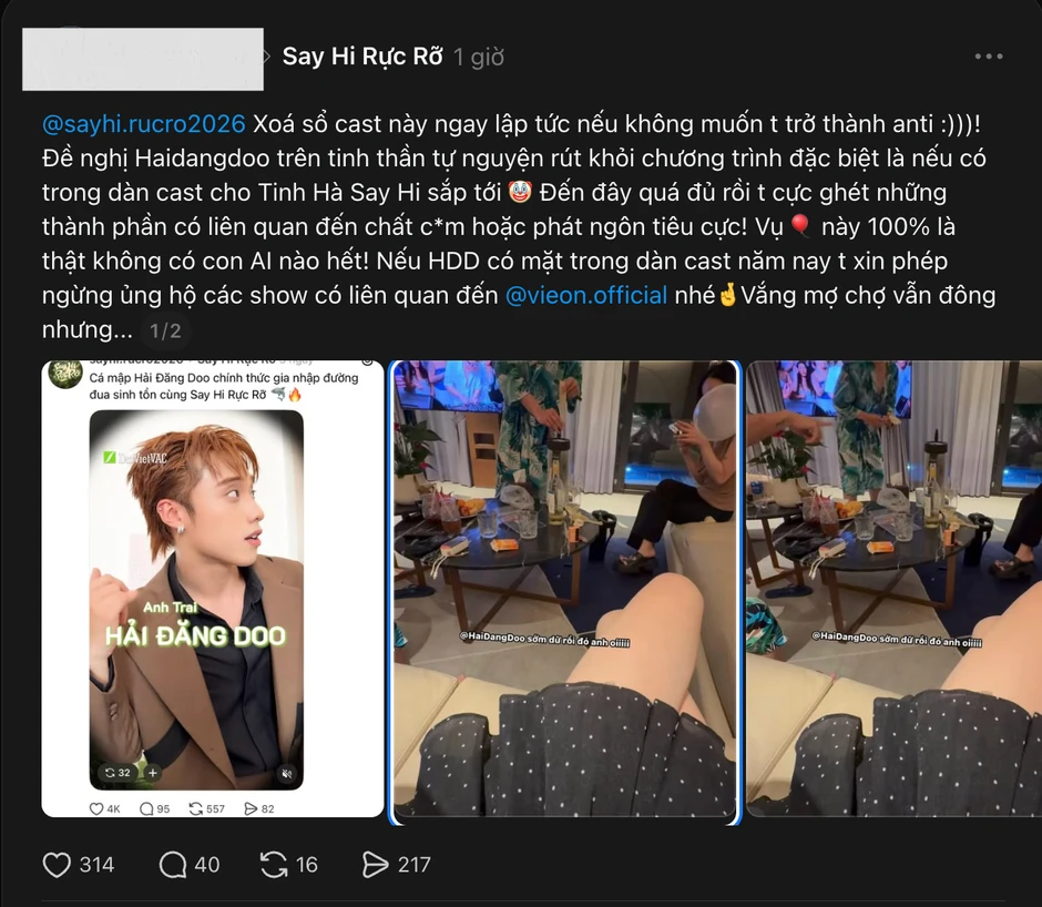 Căng: Fan đòi xoá sổ Hải Đăng Doo khỏi Say Hi Rực Rỡ và Sao Nhập Ngũ concert, phía NSX nói gì?