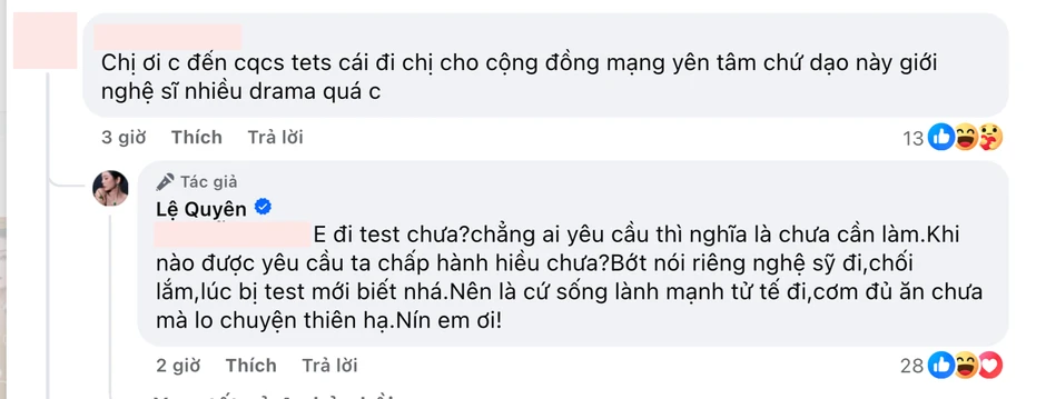 Câu trả lời của Lệ Quyên khi bị khán giả yêu cầu đến cơ quan chức năng kiểm tra chất kích thích