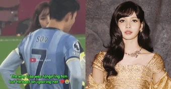 Clip Lisa (BLACKPINK) bẽ bàng vì bị Son Heung Min phớt lờ, xem như người vô hình trên sân vận động