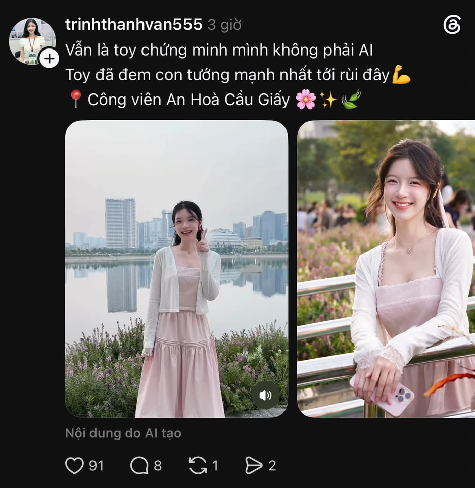 Đẹp không tì vết, cô gái khiến cộng đồng mạng tranh cãi "có phải AI?" Đẹp không tì vết, cô gái khiến cộng đồng mạng tranh cãi "có phải AI?"