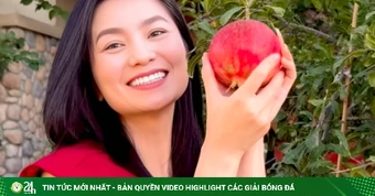 Diệu Hương thu hoạch lựu ăn Trung thu ở Mỹ