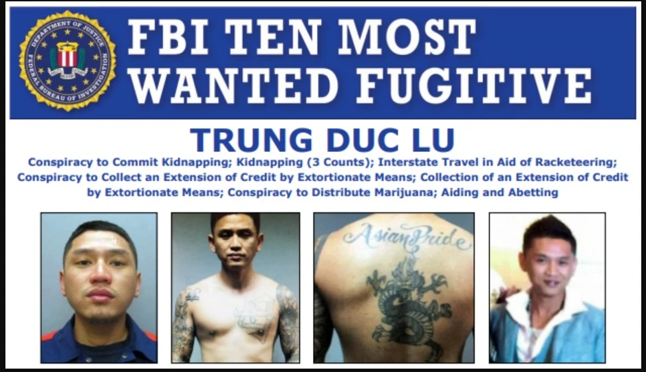 FBI treo thưởng 1 triệu USD, truy tìm nghi phạm người Việt Trung Duc Lu, sinh năm 1980
