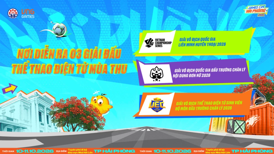 Hải Phòng lần đầu tiên đăng cai sự kiện Thể thao Điện tử mùa Thu - Games ON: Hải Phòng 2026! Hải Phòng lần đầu tiên đăng cai sự kiện Thể thao Điện tử mùa Thu - Games ON: Hải Phòng 2026!