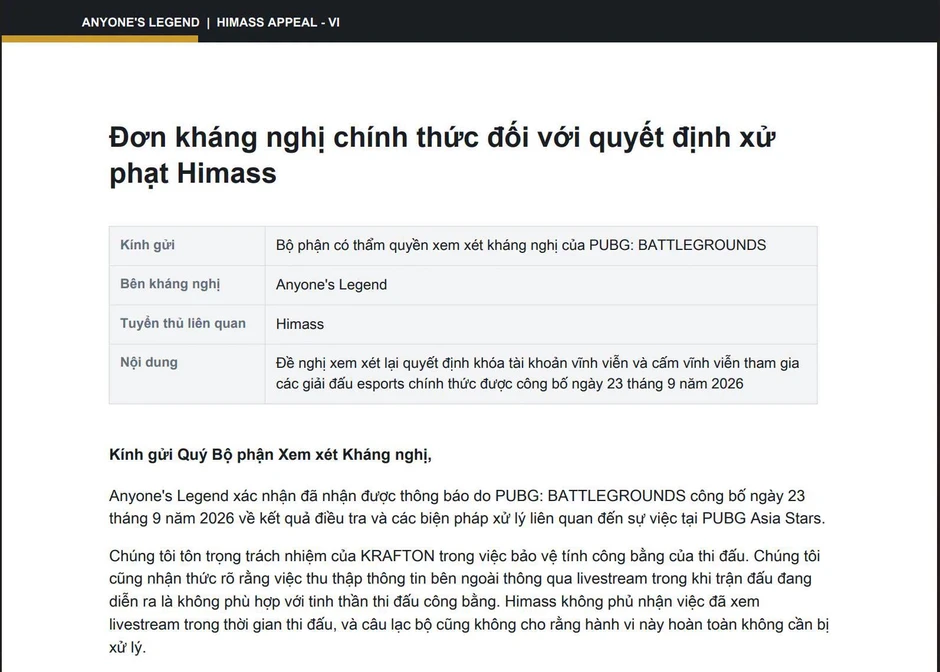 Himass và TanVuu tuyên bố đanh thép với PUBG, đừng nghĩ Krafton muốn làm gì thì làm