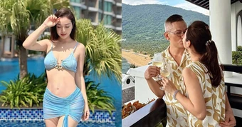 Hoa hậu đẹp bậc nhất Việt Nam tình tứ bên chồng đại gia: "Tụi mình vẫn còn chơi với nhau"