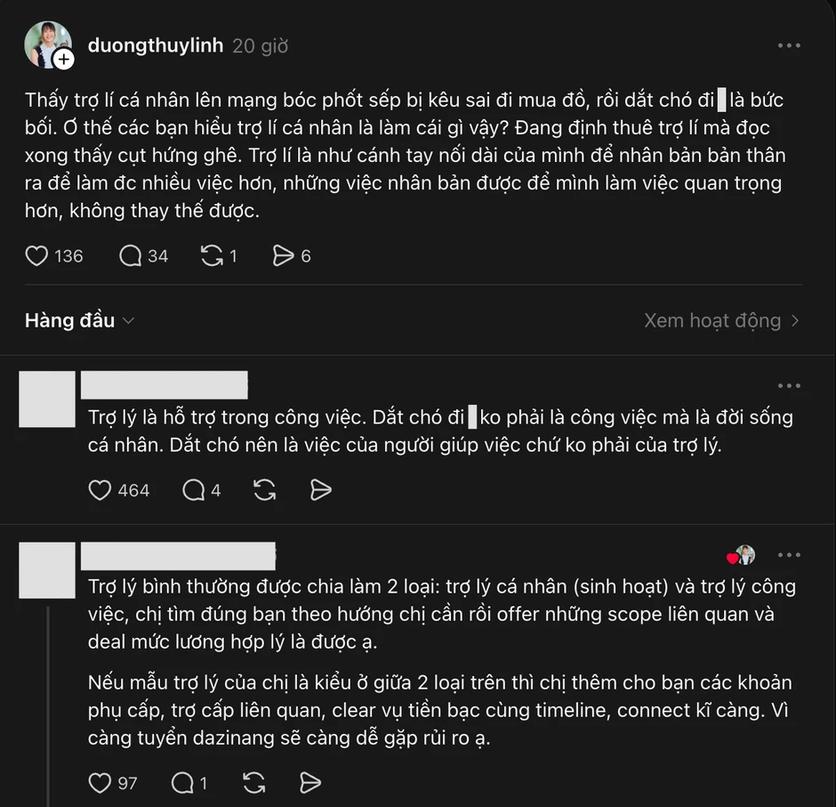 Hoa hậu Dương Thuỳ Linh nhảy vào drama "trợ lý phải dắt chó đi dạo": Thế các bạn tưởng trợ lý cá nhân là làm gì?