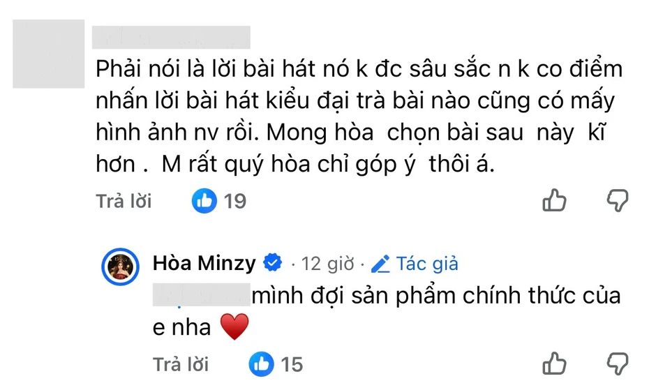 Hoà Minzy lần nữa vướng tranh cãi Hoà Minzy lần nữa vướng tranh cãi