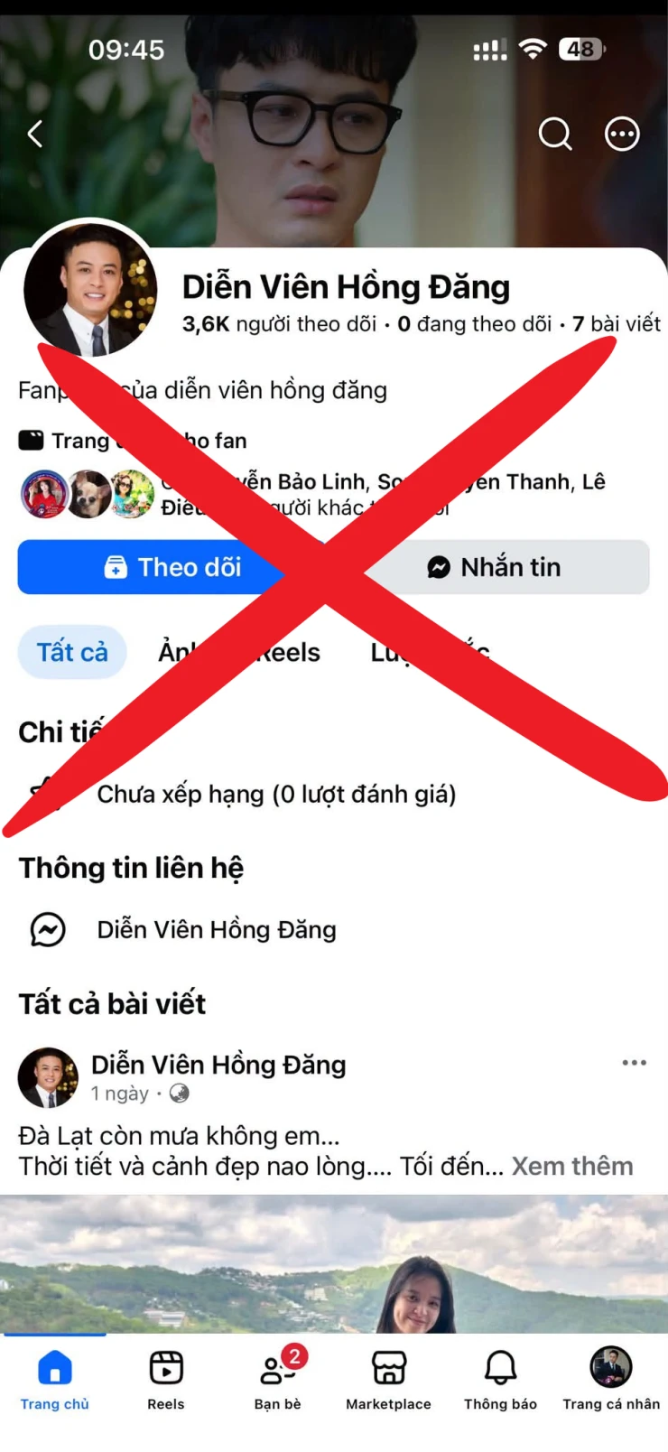 Hồng Đăng thông báo khẩn
