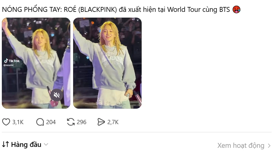 Jimin (BTS) được nhận xét giống hệt Rosé (BLACKPINK)